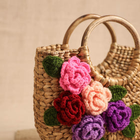 Handcrafted Crochet Work Natural Water Hyacinth Handbag for Women 12