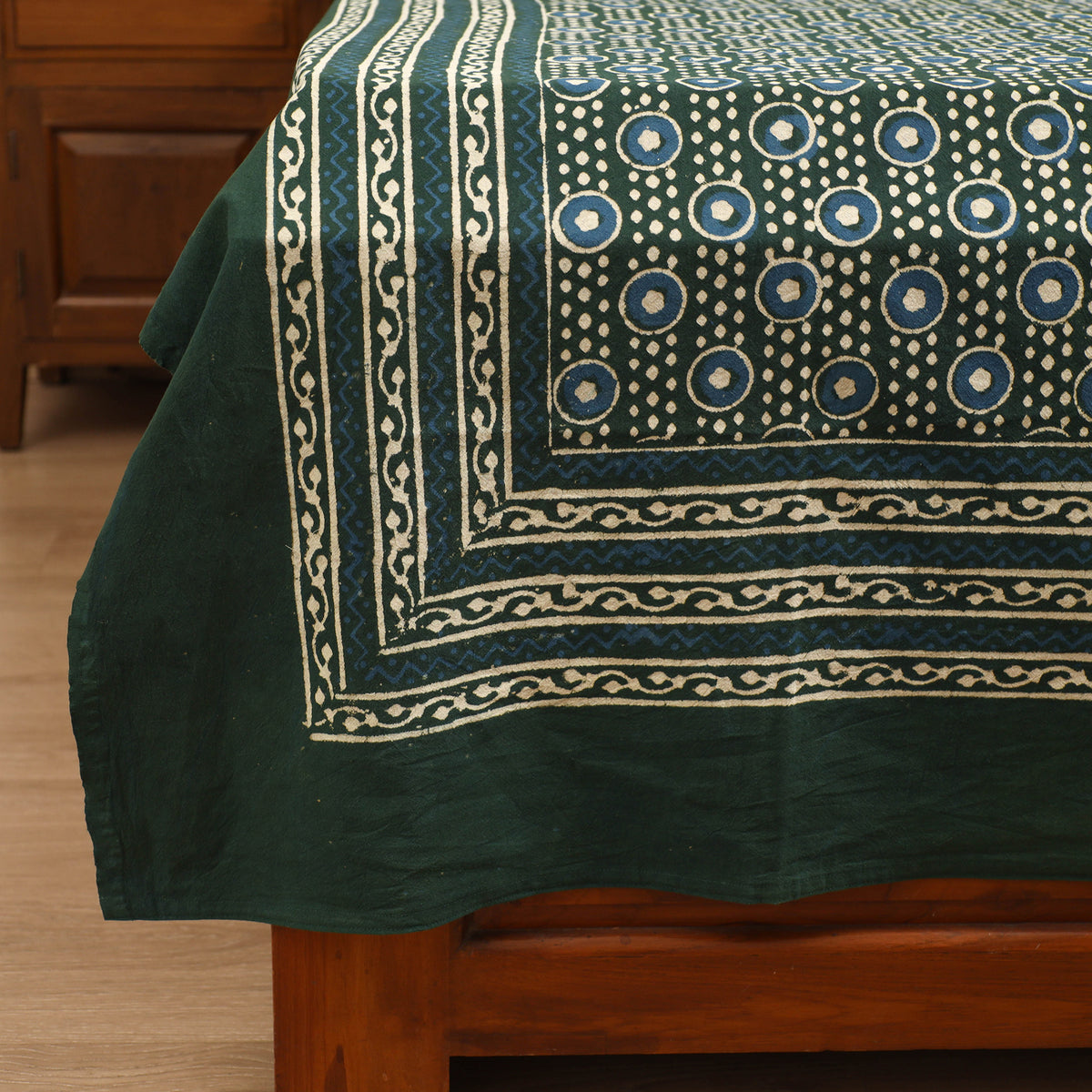 Pipad Hand Block Print Single Bedsheet with 1 Pillow Cover Set (90 x 60 in) 22