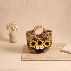 Handcrafted Crochet Work Natural Water Hyacinth Handbag for Women 13