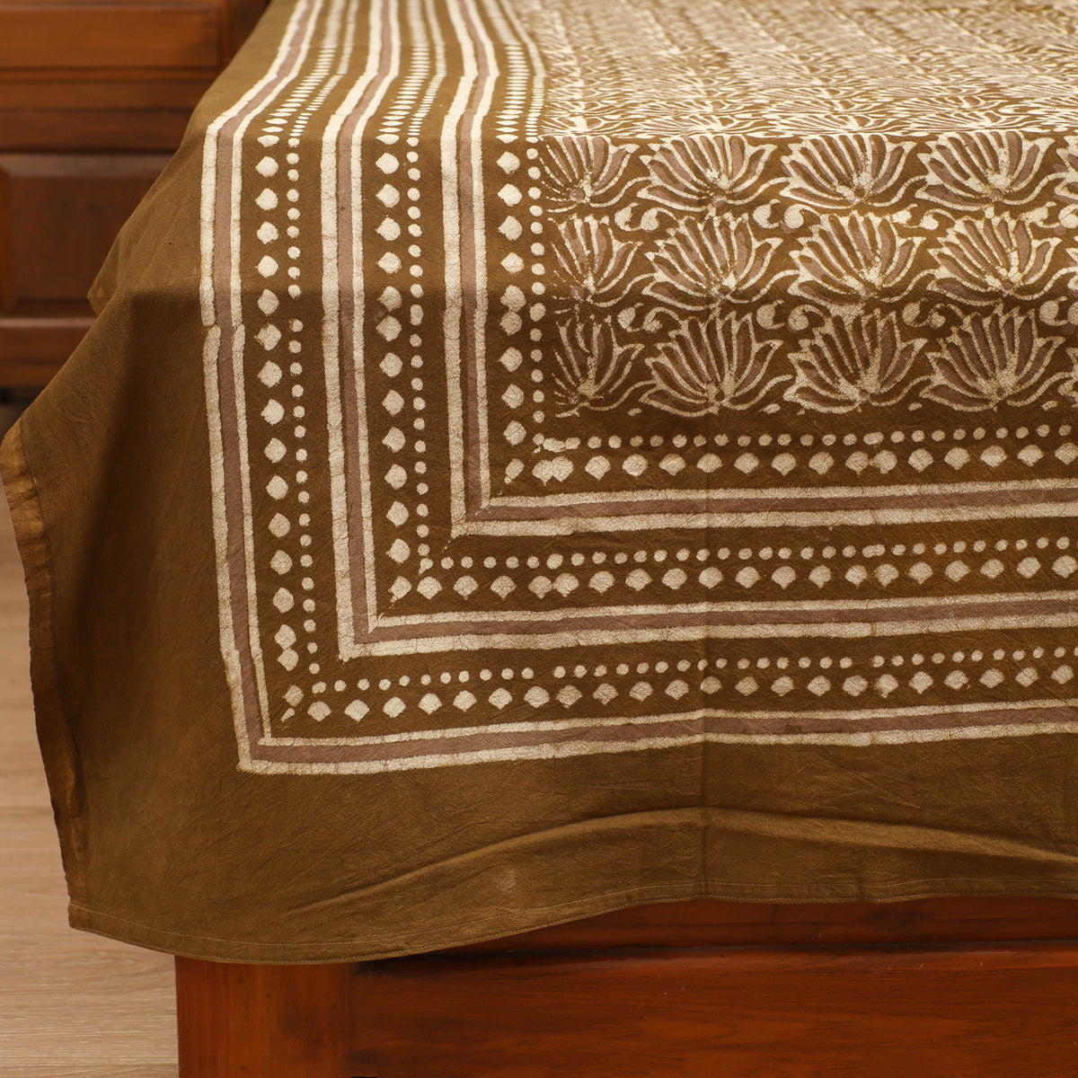 Pipad Hand Block Print Single Bedsheet with 1 Pillow Cover Set (90 x 60 in) 21