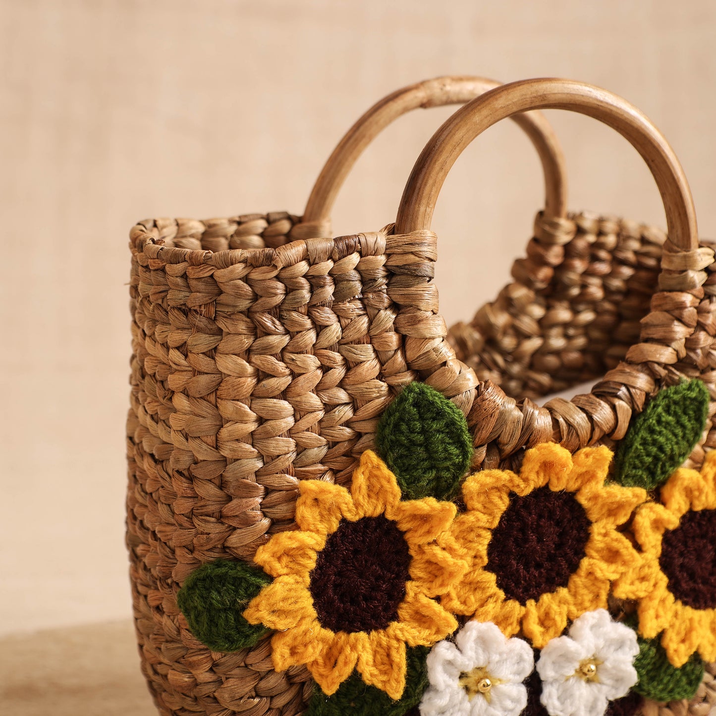 Handcrafted Crochet Work Natural Water Hyacinth Handbag for Women 13