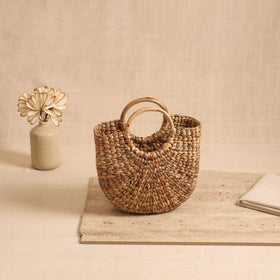 Handcrafted Crochet Work Natural Water Hyacinth Handbag for Women 13