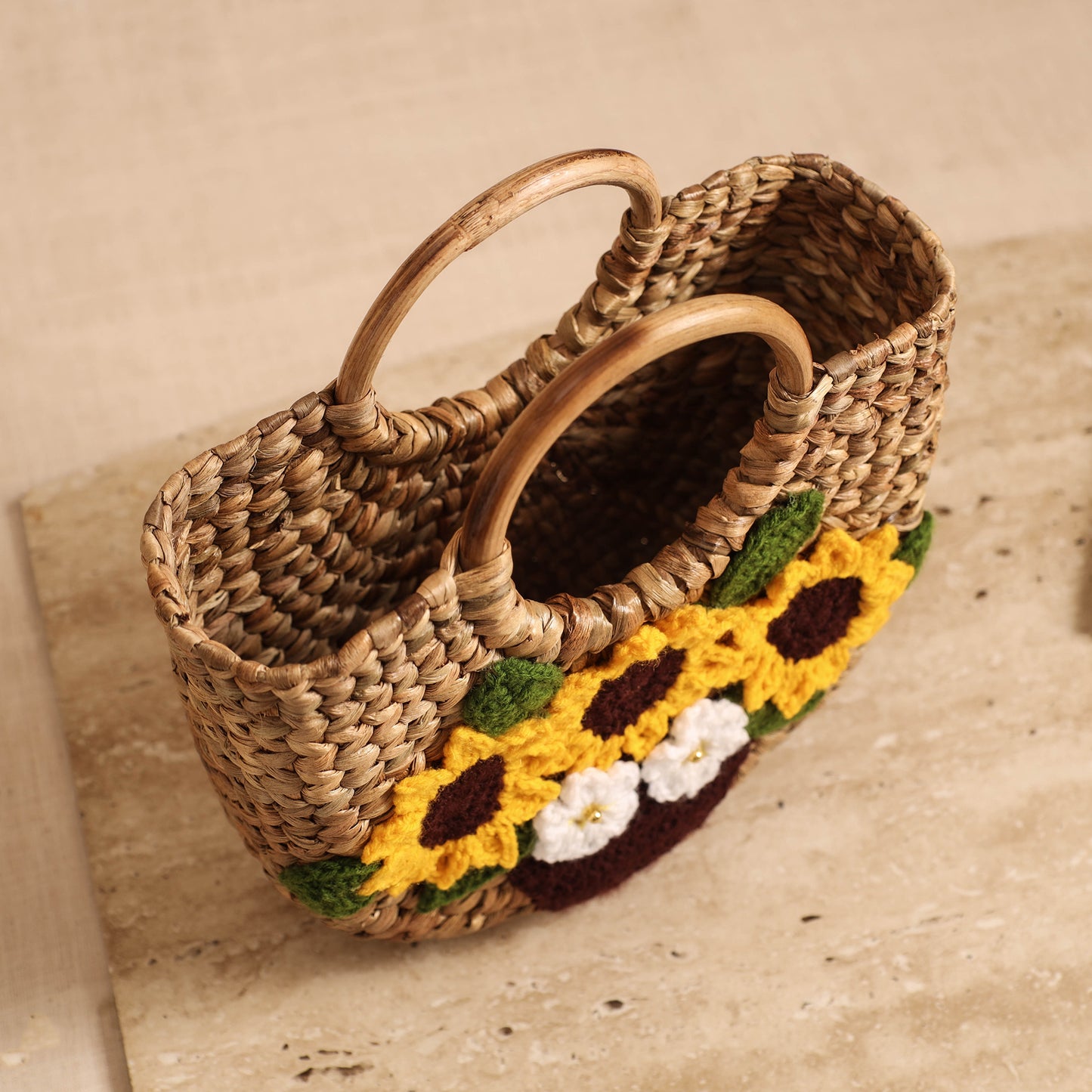 Handcrafted Crochet Work Natural Water Hyacinth Handbag for Women 13