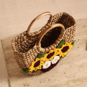 Handcrafted Crochet Work Natural Water Hyacinth Handbag for Women 13