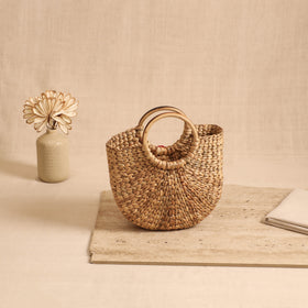 Handcrafted Crochet Work Natural Water Hyacinth Handbag for Women 14