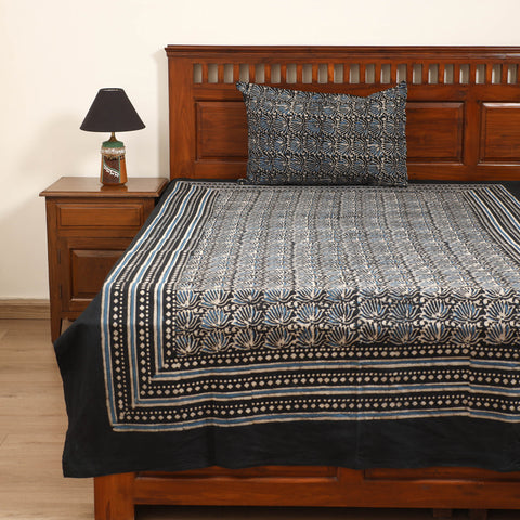 Pipad Hand Block Print Single Bedsheet with 1 Pillow Cover Set (90 x 60 in) 19