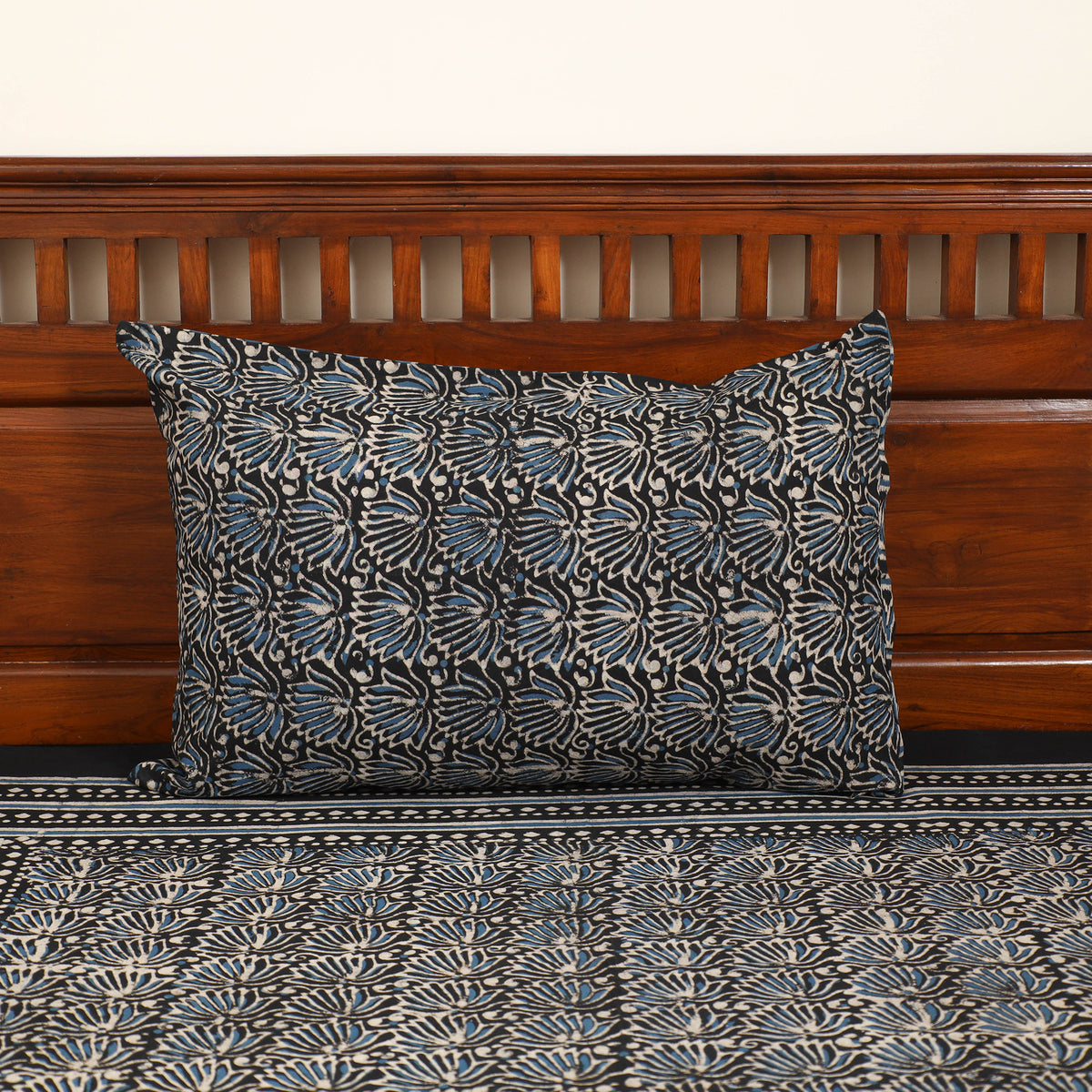 Pipad Hand Block Print Single Bedsheet with 1 Pillow Cover Set (90 x 60 in) 19