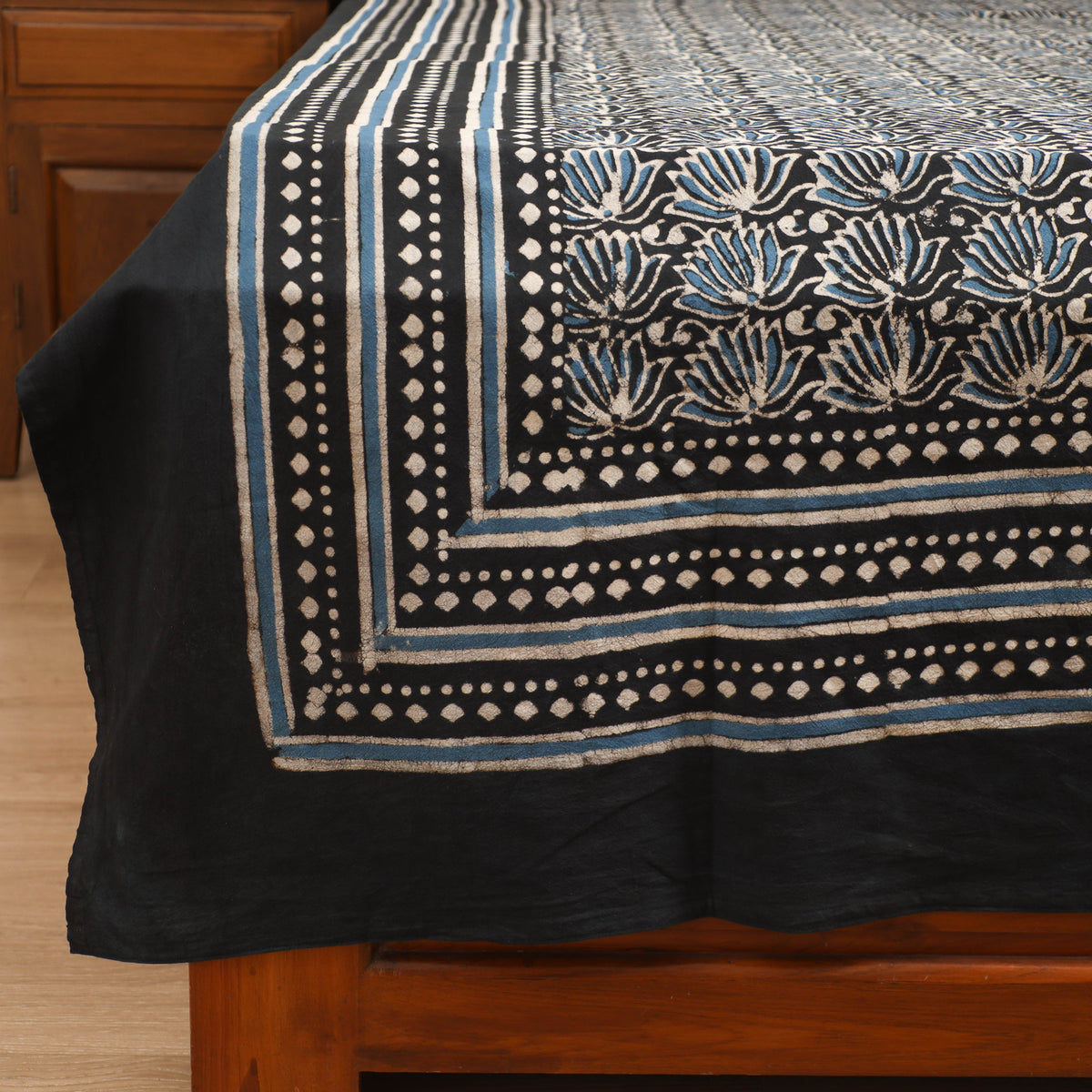 Pipad Hand Block Print Single Bedsheet with 1 Pillow Cover Set (90 x 60 in) 19