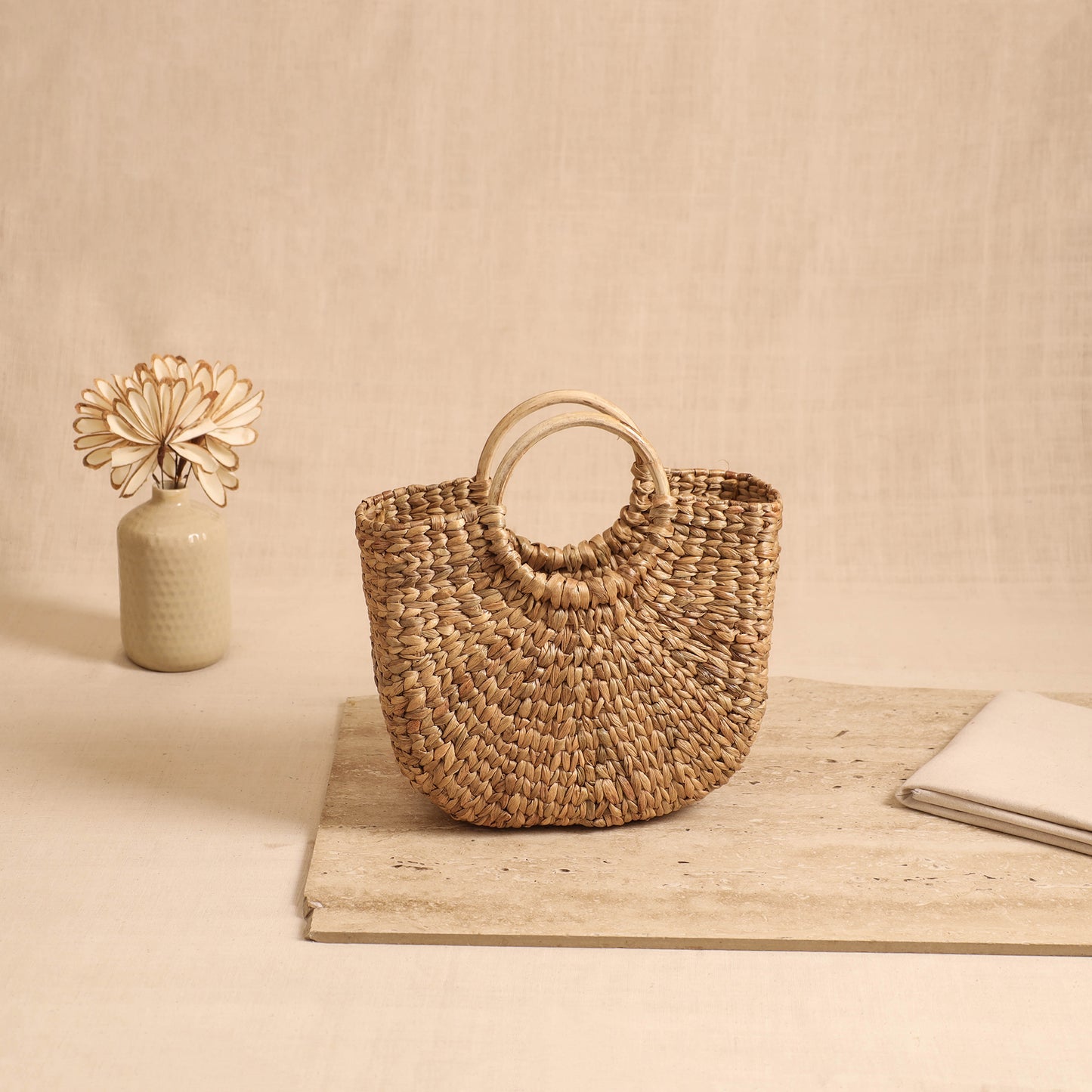 Handcrafted Crochet Work Natural Water Hyacinth Handbag for Women 15