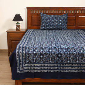 Pipad Hand Block Print Single Bedsheet with 1 Pillow Cover Set (90 x 60 in) 18