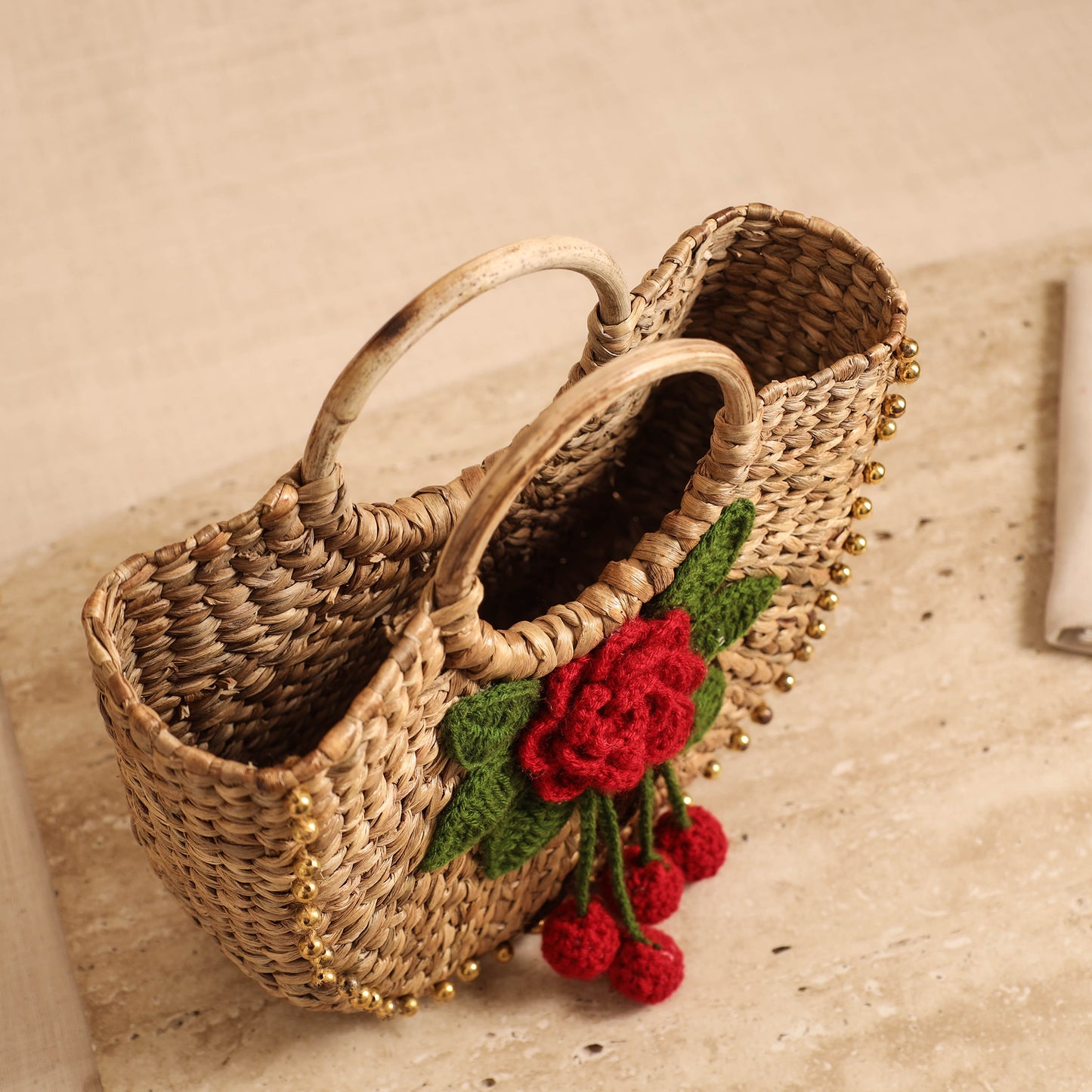 Handcrafted Crochet Work Natural Water Hyacinth Handbag for Women 15