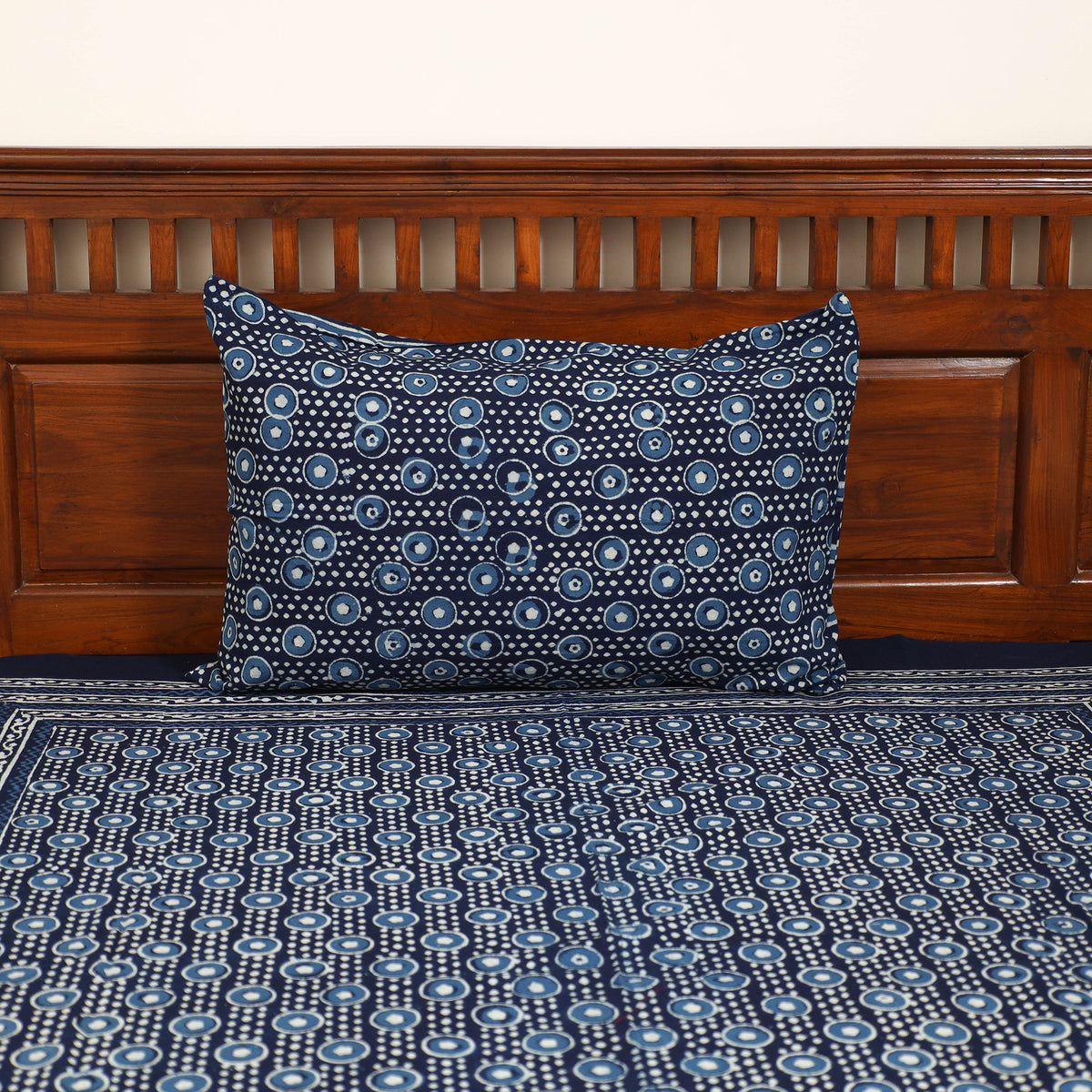 Pipad Hand Block Print Single Bedsheet with 1 Pillow Cover Set (90 x 60 in) 18