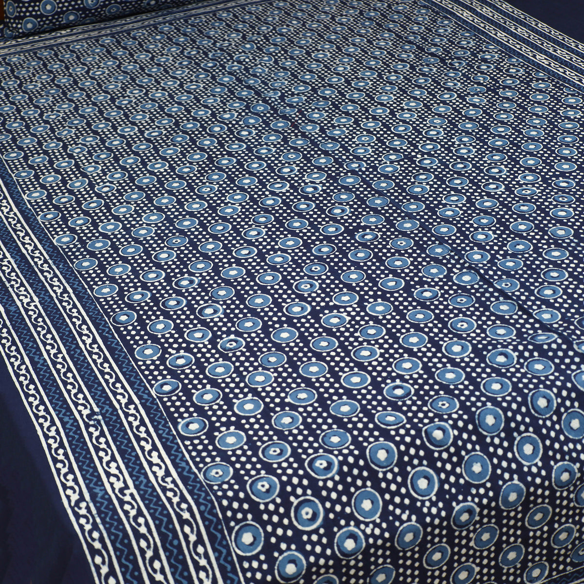 Pipad Hand Block Print Single Bedsheet with 1 Pillow Cover Set (90 x 60 in) 18