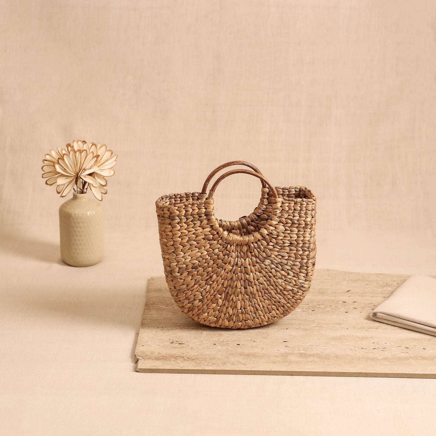 Handcrafted Crochet Work Natural Water Hyacinth Handbag for Women 16