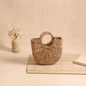Handcrafted Crochet Work Natural Water Hyacinth Handbag for Women 16