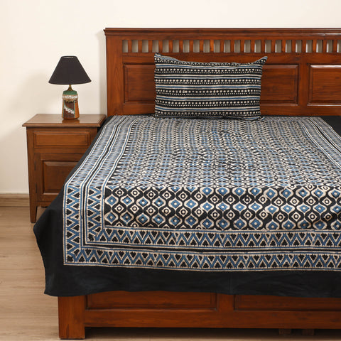 Pipad Hand Block Print Single Bedsheet with 1 Pillow Cover Set (90 x 60 in) 17