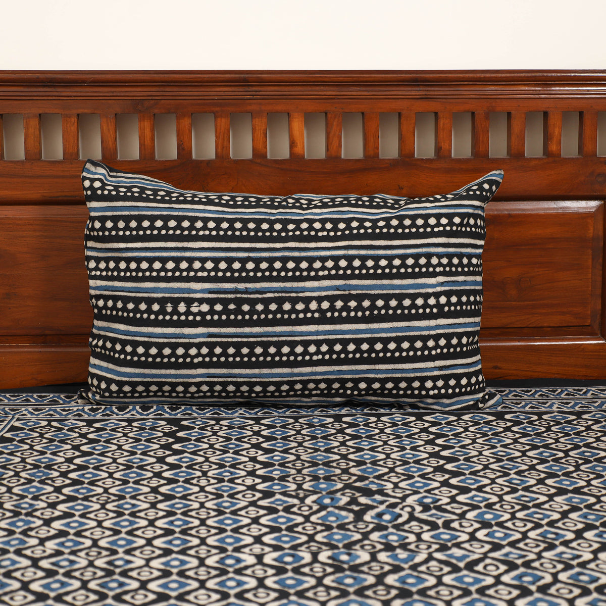 Pipad Hand Block Print Single Bedsheet with 1 Pillow Cover Set (90 x 60 in) 17