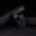 WHE Indigo Repurposed Fabric & Wood Stud Earrings 28