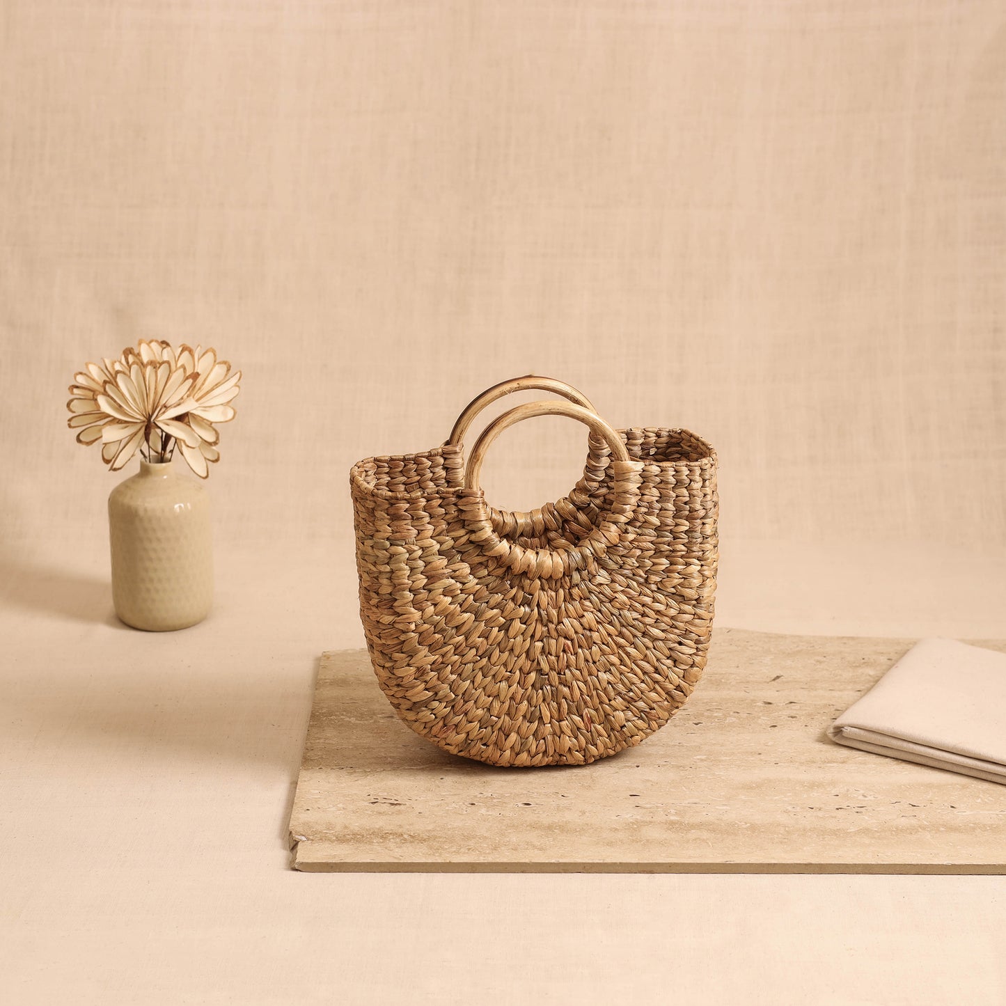 Handcrafted Crochet Work Natural Water Hyacinth Handbag for Women 11