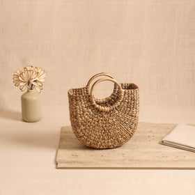 Handcrafted Crochet Work Natural Water Hyacinth Handbag for Women 11