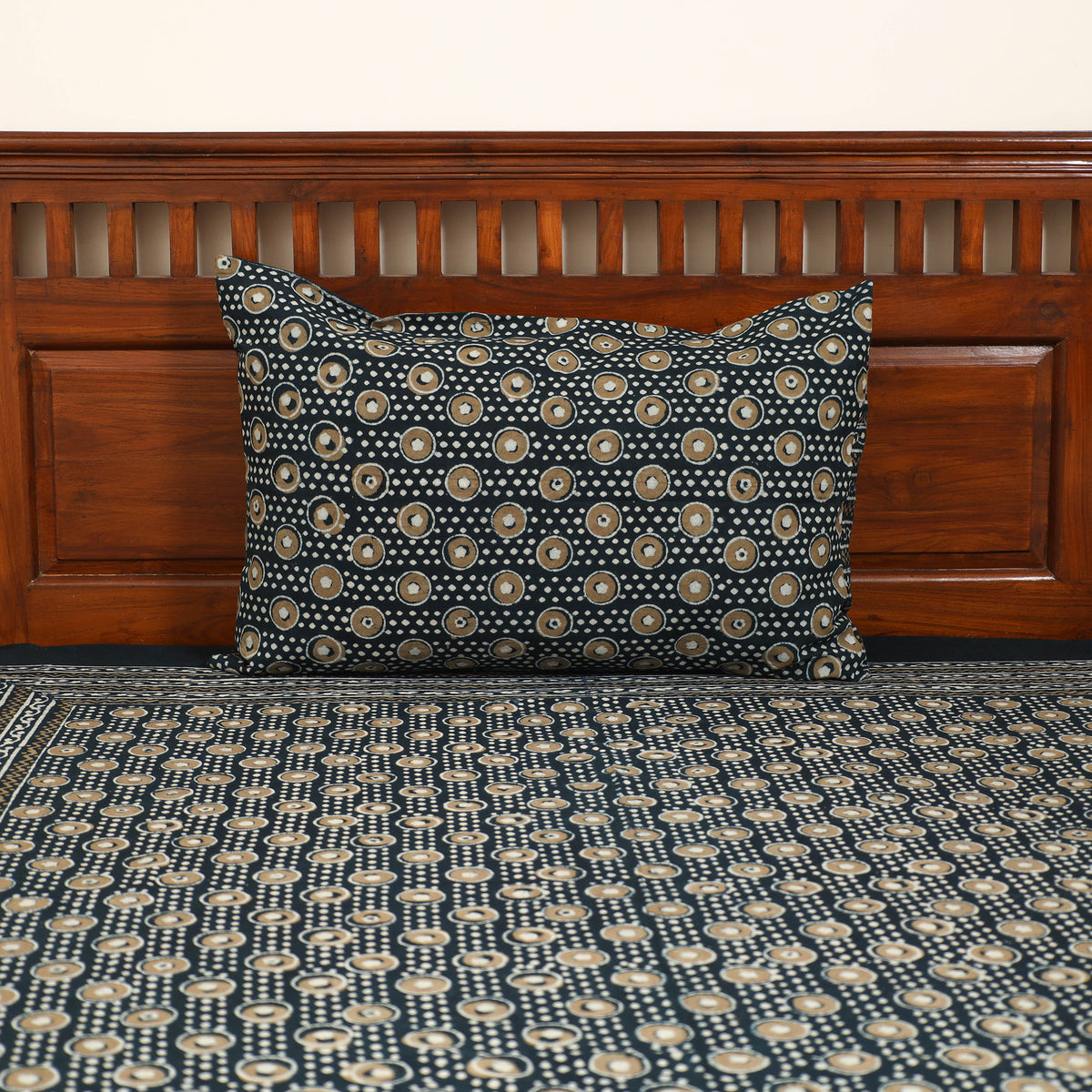 Pipad Hand Block Print Single Bedsheet with 1 Pillow Cover Set (90 x 60 in) 16