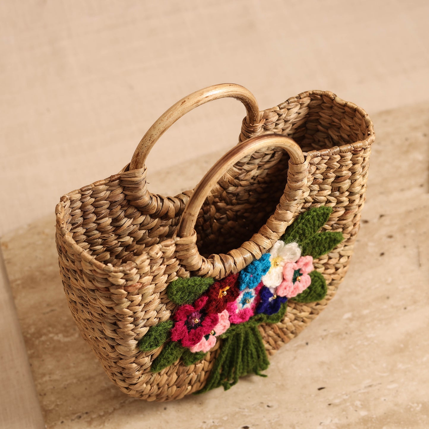 Handcrafted Crochet Work Natural Water Hyacinth Handbag for Women 17