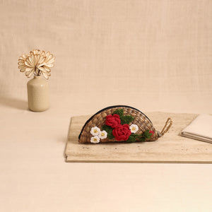 Beige - Handcrafted Crochet Work Natural Water Hyacinth Clutch for Women 01