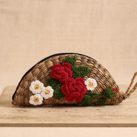 Handcrafted Crochet Work Natural Water Hyacinth Clutch for Women 01