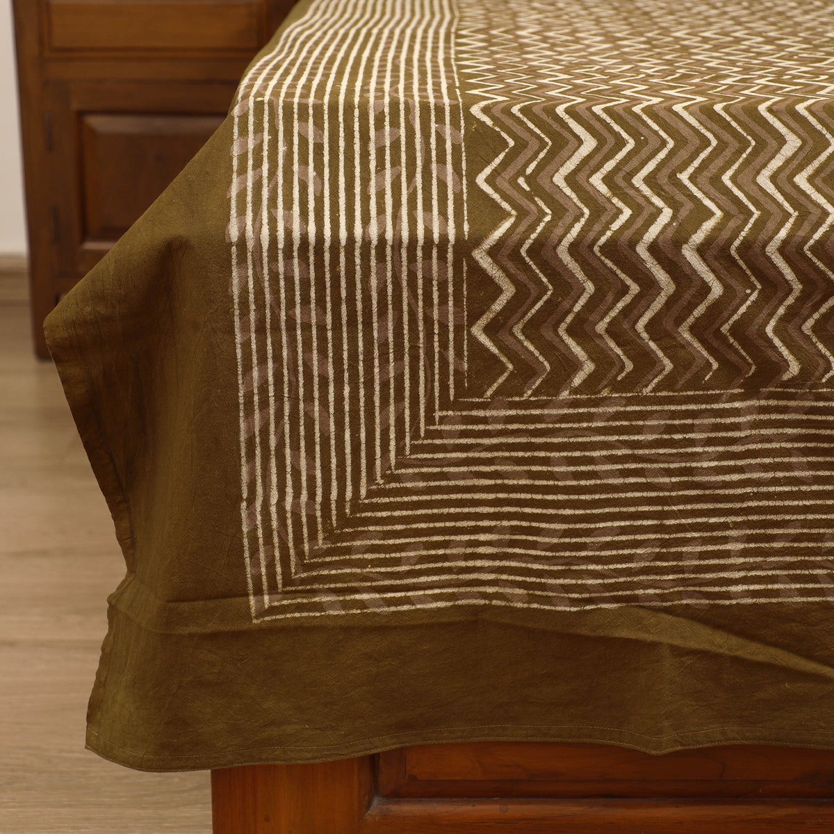 Pipad Hand Block Print Single Bedsheet with 1 Pillow Cover Set (90 x 60 in) 15