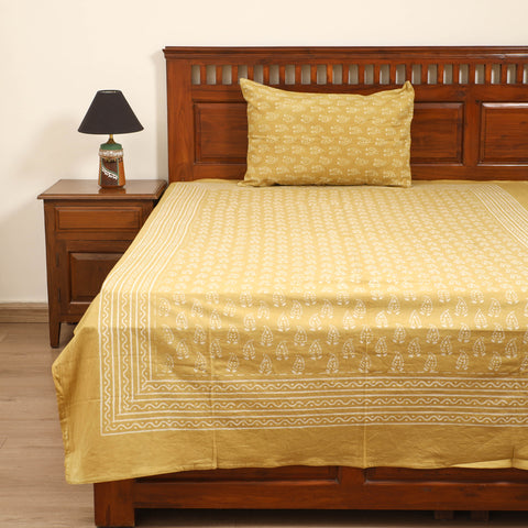 Pipad Hand Block Print Single Bedsheet with 1 Pillow Cover Set (90 x 60 in) 14
