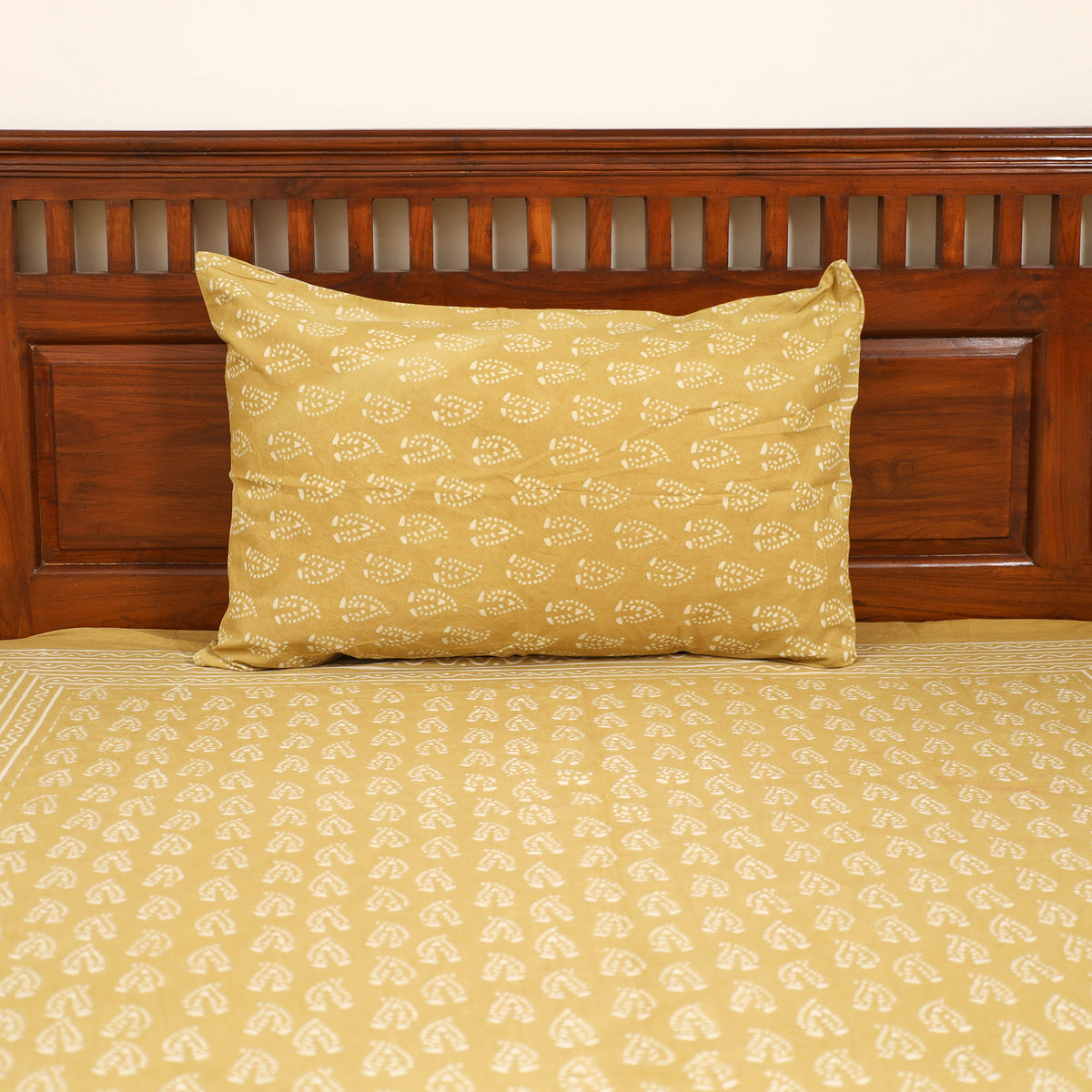 Pipad Hand Block Print Single Bedsheet with 1 Pillow Cover Set (90 x 60 in) 14