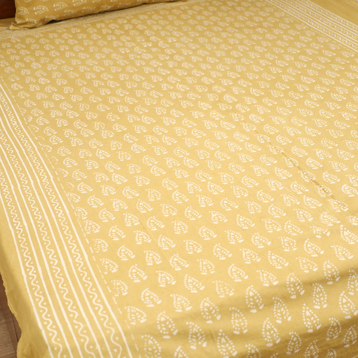 Pipad Hand Block Print Single Bedsheet with 1 Pillow Cover Set (90 x 60 in) 14