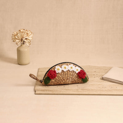 Handcrafted Crochet Work Natural Water Hyacinth Clutch for Women 02