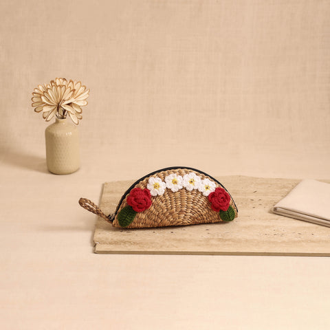 Handcrafted Crochet Work Natural Water Hyacinth Clutch for Women 02