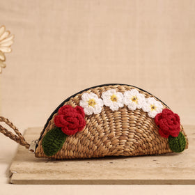 Handcrafted Crochet Work Natural Water Hyacinth Clutch for Women 02