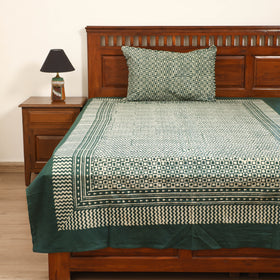 Pipad Hand Block Print Single Bedsheet with 1 Pillow Cover Set (90 x 60 in) 13