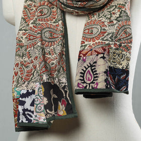 Multicolor - kalamkari printed cotton patchwork stole 22