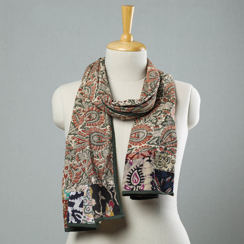 Multicolor - kalamkari printed cotton patchwork stole 22