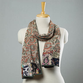 Multicolor - kalamkari printed cotton patchwork stole 22