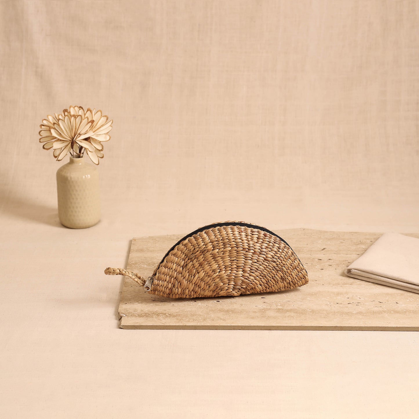 Handcrafted Crochet Work Natural Water Hyacinth Clutch for Women 03