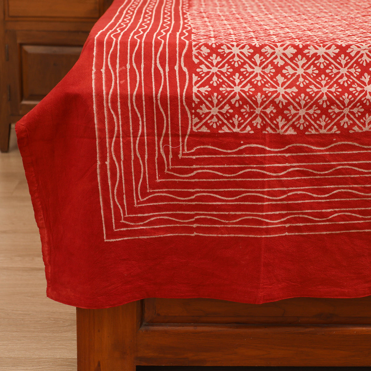 Pipad Hand Block Print Single Bedsheet with 1 Pillow Cover Set (90 x 60 in) 12