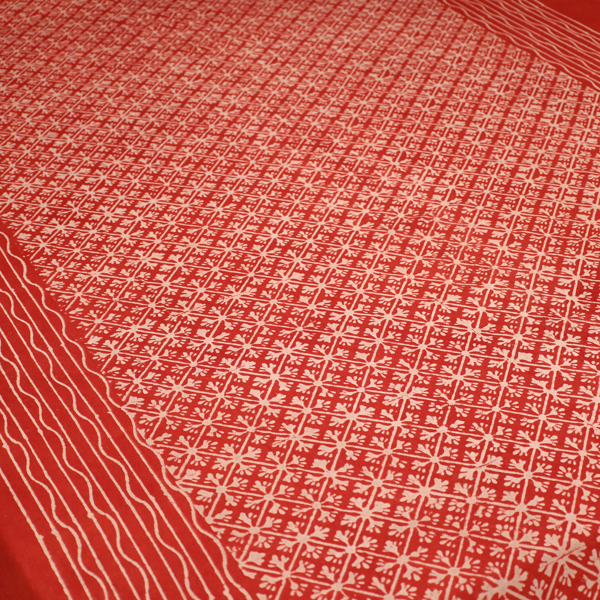 Pipad Hand Block Print Single Bedsheet with 1 Pillow Cover Set (90 x 60 in) 12