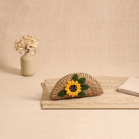 Handcrafted Crochet Work Natural Water Hyacinth Clutch for Women 04