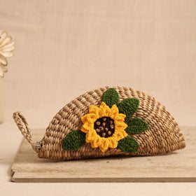 Handcrafted Crochet Work Natural Water Hyacinth Clutch for Women 04