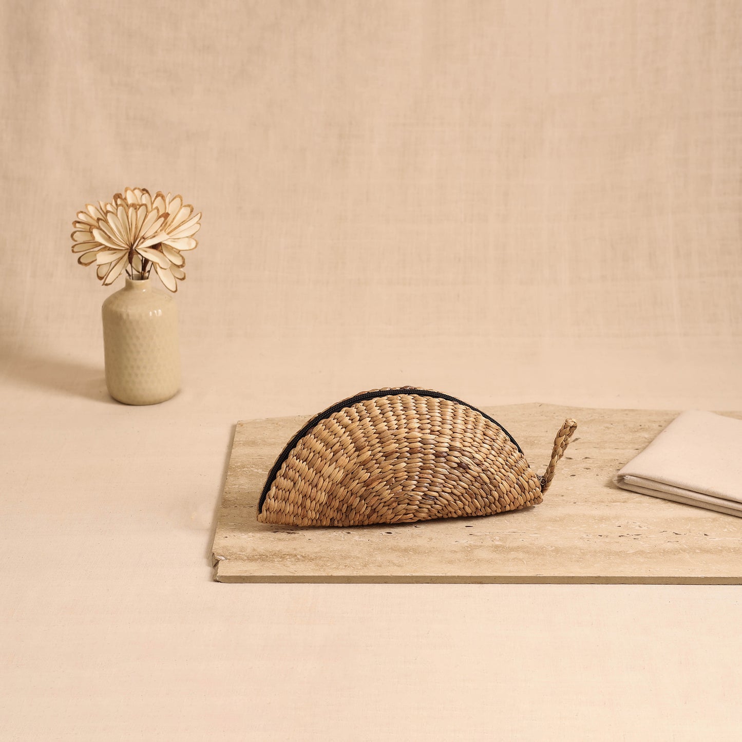 Handcrafted Crochet Work Natural Water Hyacinth Clutch for Women 04