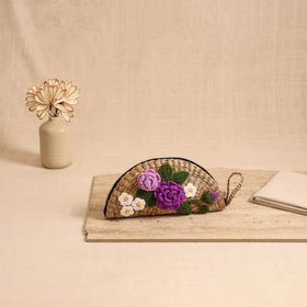 Handcrafted Crochet Work Natural Water Hyacinth Clutch for Women 06