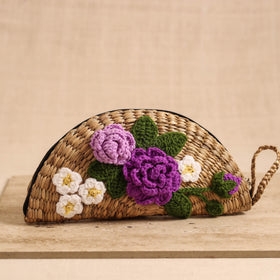 Handcrafted Crochet Work Natural Water Hyacinth Clutch for Women 06