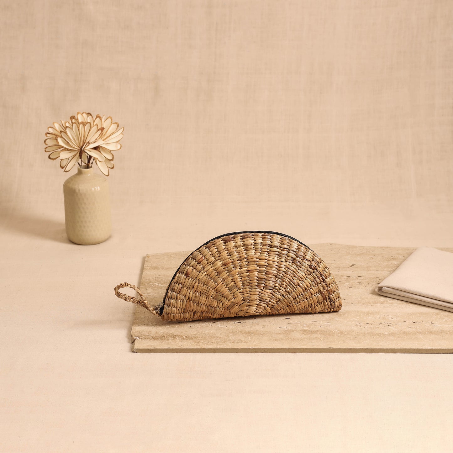 Handcrafted Crochet Work Natural Water Hyacinth Clutch for Women 06