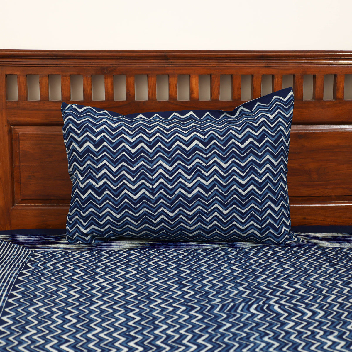 Pipad Hand Block Print Single Bedsheet with 1 Pillow Cover Set (90 x 60 in) 10