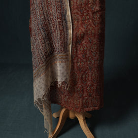 Pedana Kalamkari Block Print Kota Doria Cotton 2pc Unstitched Dress Material Kurta Set 23